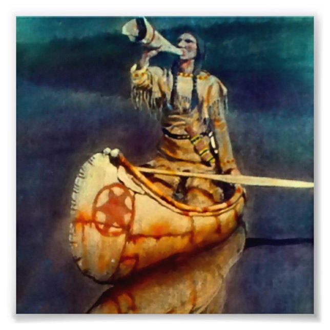 Foto N C Wyeth Western Painting "The Moose Call" (Frente)