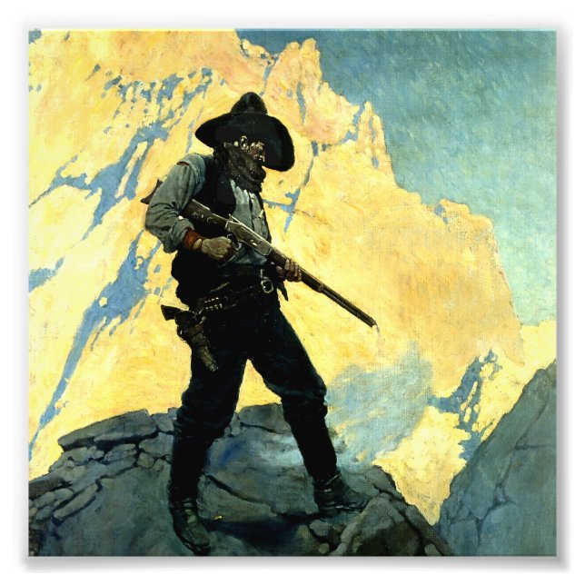 Foto N C Wyeth Western Painting "Última Posição" (Frente)