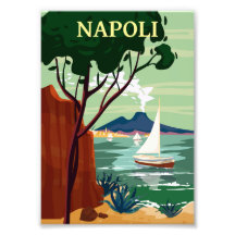 Nápoles Retro Poster de viagens Italia