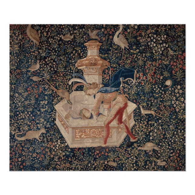Foto Narciso no Poço, Tapeçaria Medieval (Frente)