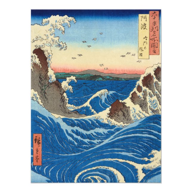Foto Naruto Whirlpools, Província de Awa por Hiroshige (Frente)