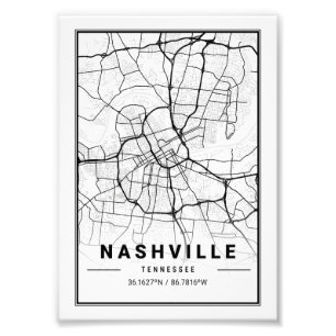 Foto Nashville - Mapa da Cidade do Tennessee Ligth