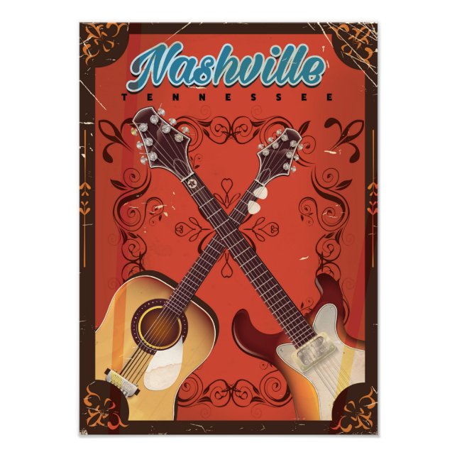 Foto Nashville, Tennessee Guitar viagens vintage (Frente)