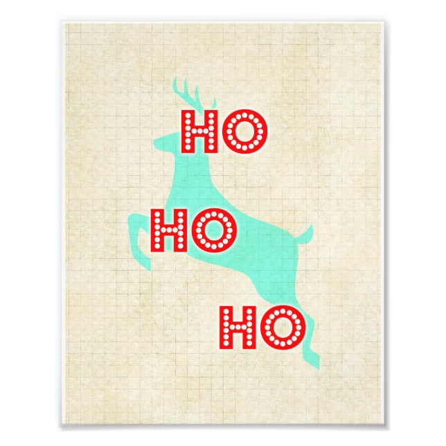 Foto natais vintages vermelhos de renas hohoho (Frente)