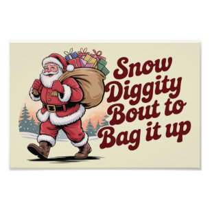 Foto Natal dos Anos 90 Retro Snow Diggity Prestes a Emb