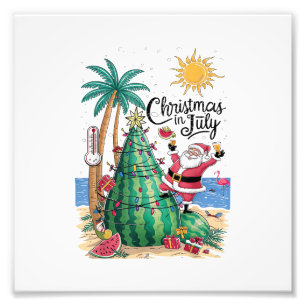 Foto Natal em Julho Melancia Árvore de Natal Papai Noel