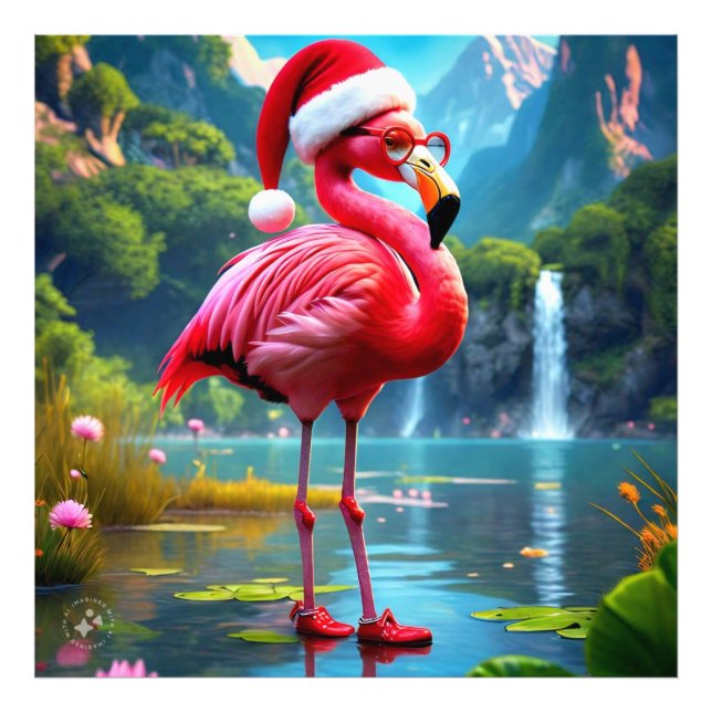 Foto Natal Flamingo Como Papai Noel-47476 (Frente)