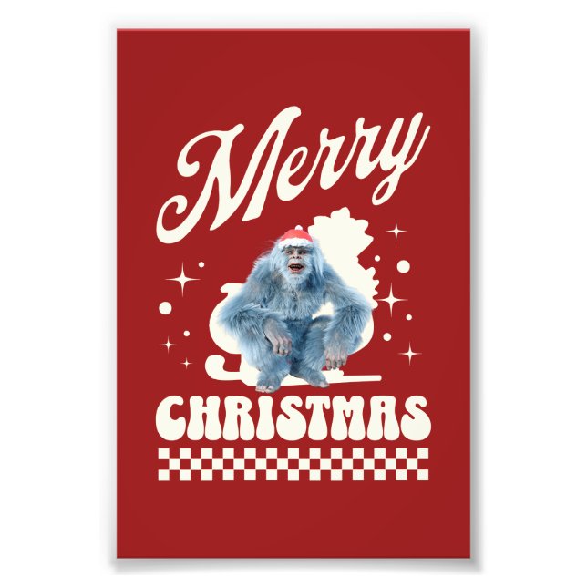 Foto Natal Yeti Divertido Humor de Férias (Frente)