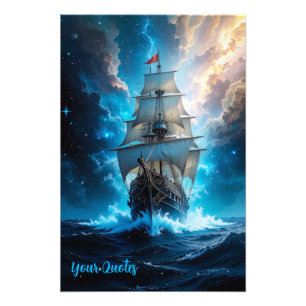 Foto Navio de Fantasia Épica Navegando Tempestade Ocean