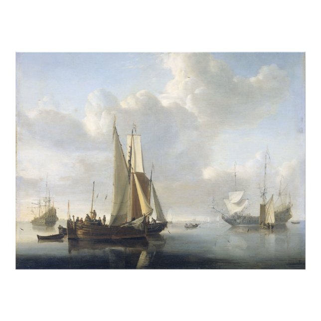 Foto Navios na costa, Willem van de Velde (II), (Frente)