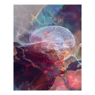 Foto Nebulosa Neural Cérebro Iridescente Arte Luminosa