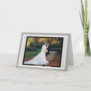Foto Negra Branca de Casamento Obrigado Cartões