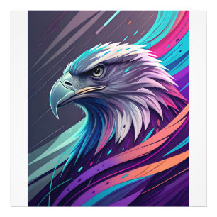 Foto Neon Eagle feroz - Cabeça Estilizada com Geometria