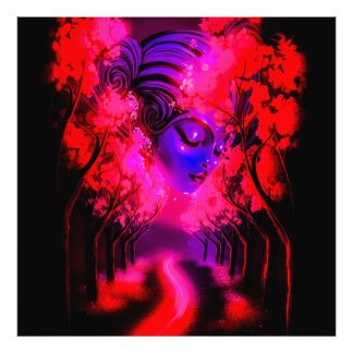 Foto Neon Goddess in Enchanted Forest