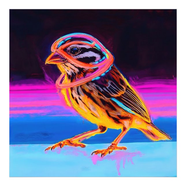 Foto Neon Sparrow com Acentos Brilhantes (Frente)