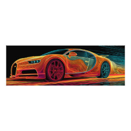 Foto Neon Velocity | Arte Automobilística (36" x 12")
