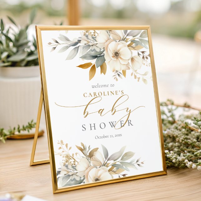 Foto Neutral Baby In Bloom Baby Shower Welcome Sign (Criador carregado)