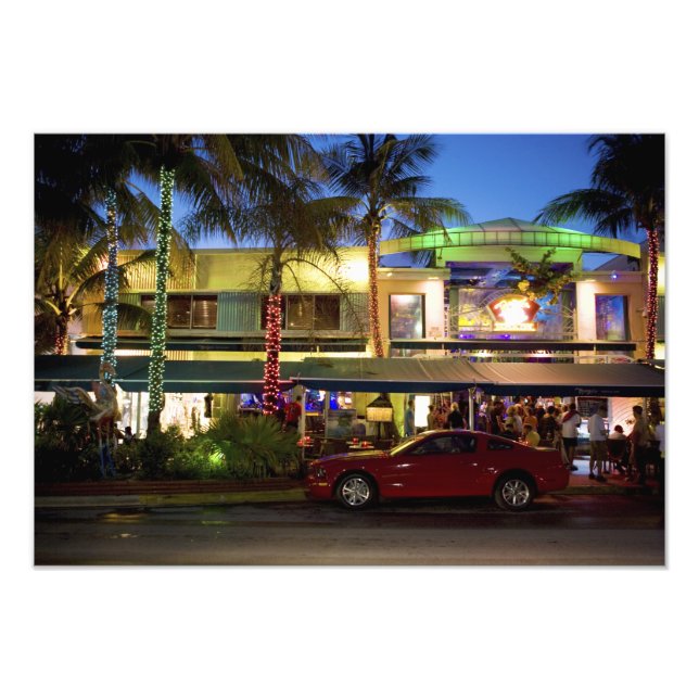 Foto Noite em Ocean Drive, South Beach, Miami (Frente)