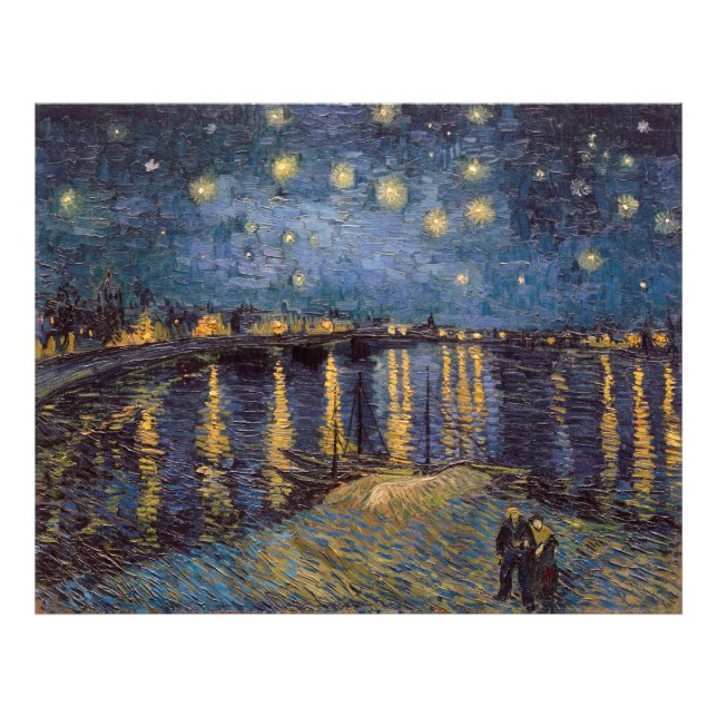 Foto Noite Estrelada sobre o Rio Ródano de Vincent Van  (Frente)