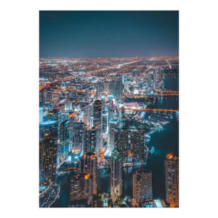 Foto Noite Luzes Deslumbrantes da Cidade & Frente Marít