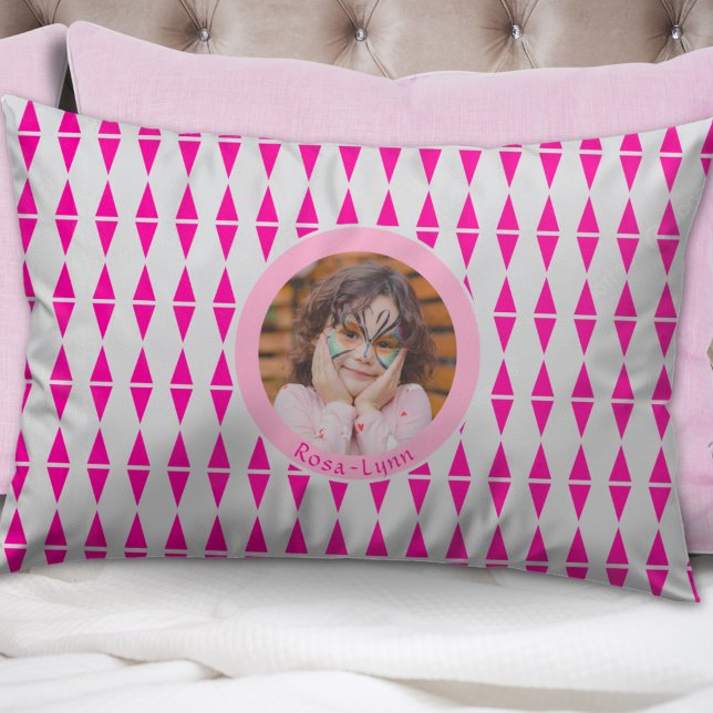 Foto Nome Crianças Cinza Rosa Personalizado (Criador carregado)