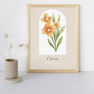 Foto Nome de Script Floral de Flor de Flor Personalizad