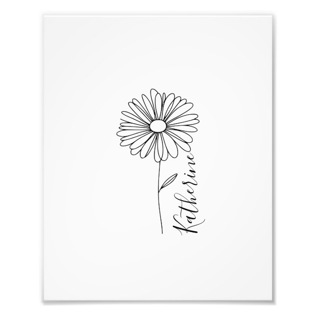 Foto Nome personalizado April daisy Birth Flower (Frente)