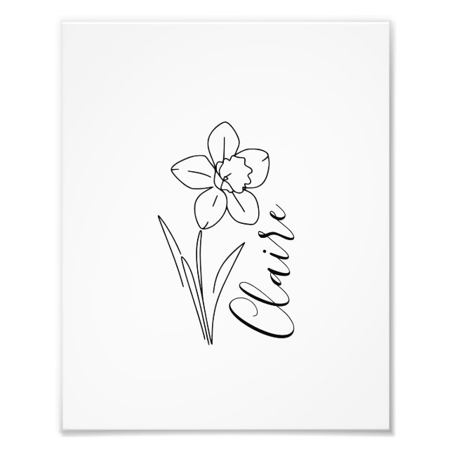 Foto Nome personalizado March daffodil Birth Flower (Frente)