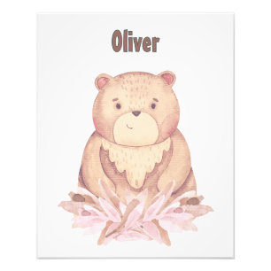 Foto Nome Personalizável Urso Marrom