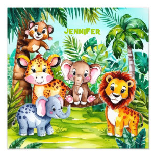 Foto Nomes Personalizados Animais da Selva Safari Crian