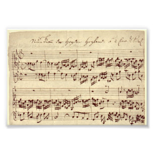 Foto Notas Musicais Antigas - Partitura de Bach