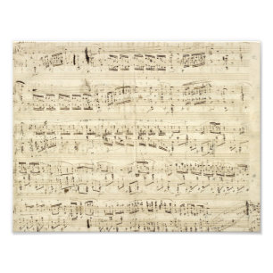 Foto Notas Musicais Antigas - Partitura de Chopin