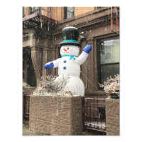 Nova Iorque NYC Neve do Alto Oeste Side Snowman