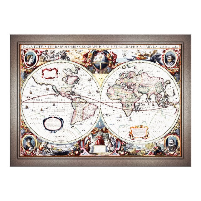 Foto Nova Totius Terrarum Orbis por Henricus Hondius II (Frente)