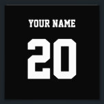 Foto Número e nome personalizados preto e branco<br><div class="desc">Este é um produto projetado com um número específico nele. O número pode representar várias coisas, como um número de camisa de atleta favorito, uma data ou ano especial, um número de sorte ou um número de aniversário. Esse produto é frequentemente popular entre fãs esportivos, entusiastas da malhação e qualquer...</div>