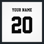 Foto Número e nome personalizados preto e branco<br><div class="desc">Este é um produto projetado com um número específico nele. O número pode representar várias coisas, como um número de camisa de atleta favorito, uma data ou ano especial, um número de sorte ou um número de aniversário. Esse produto é frequentemente popular entre fãs esportivos, entusiastas da malhação e qualquer...</div>