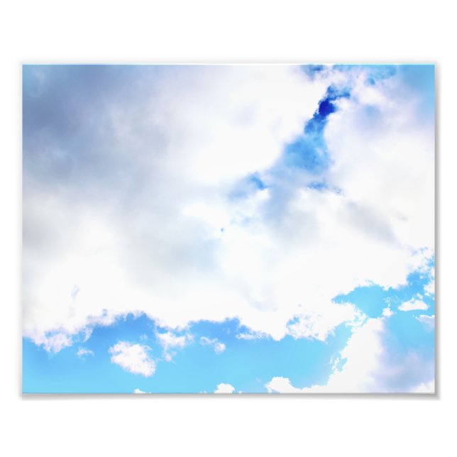 Foto Nuvens Brancas Fofas e Céu Azul (Frente)