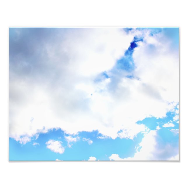 Foto Nuvens Brancas Puffy e Céu Azul (Frente)