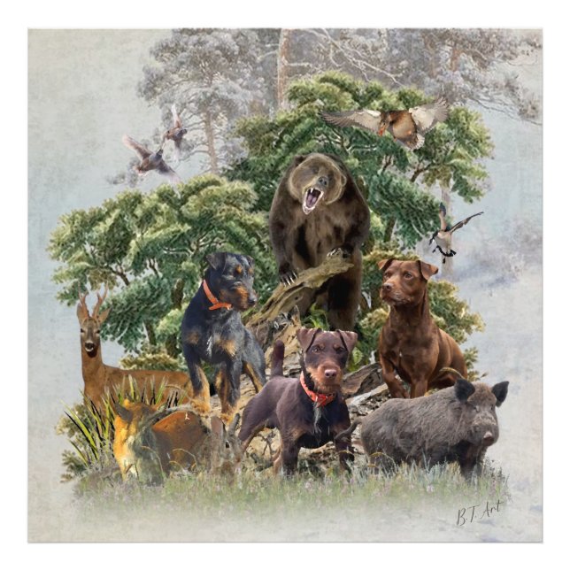 Foto O alemão Jagdterrier sempre pronto para caçar (Frente)