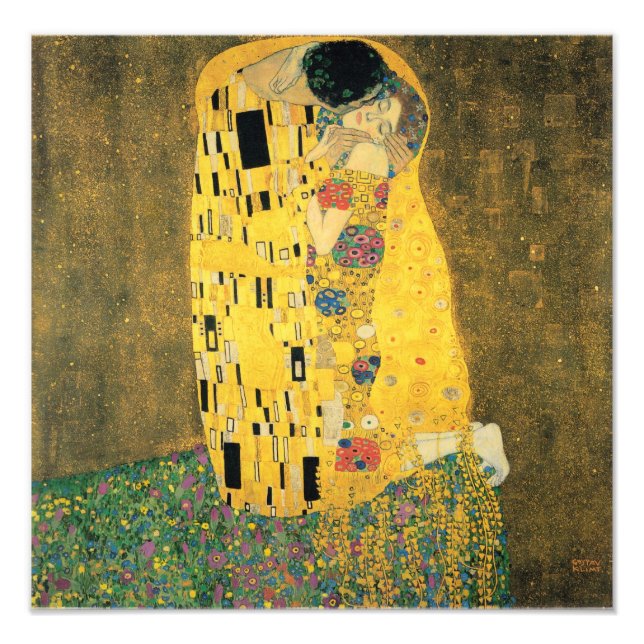 Foto O Beijo - Gustav Klimt (Frente)
