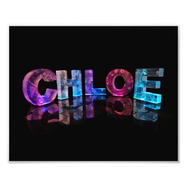 Foto O belo nome Chloe em luzes 3D (Frente)