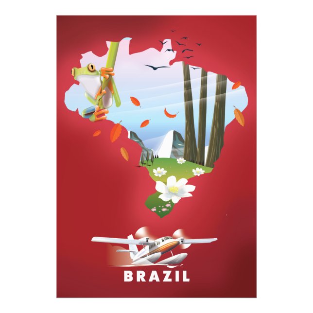 Foto O Brasil Ilustrou poster de viagens. (Frente)