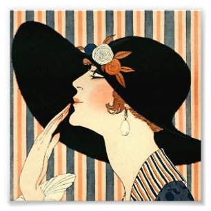 Foto “O Chapéu Preto” Art Déco por George Barbier