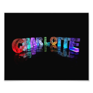 Foto O Charlotte conhecido bonito nas luzes 3D