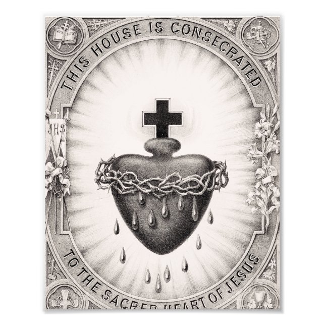 Foto O Coração Mais Sagrado de Jesus Símbolo Divino  (Frente)