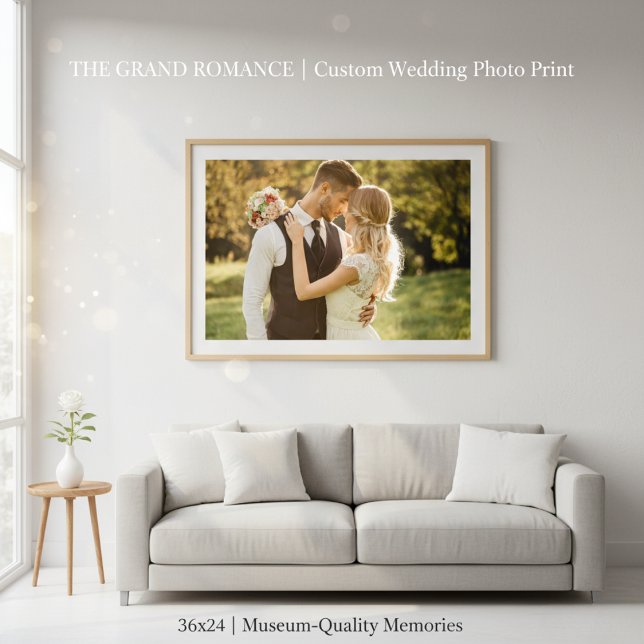 Foto O Grande Romance | Casamento Personalizado 36x24 (The "Grand Romance" | 36x24 Custom Wedding Photo Print)