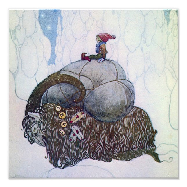 Foto "O Julbock" Cabra de Natal de John Bauer (Frente)