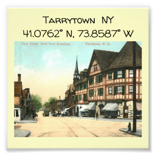 Foto O Mapa da Tarrytown NY Coordena o Estilo de Vintag