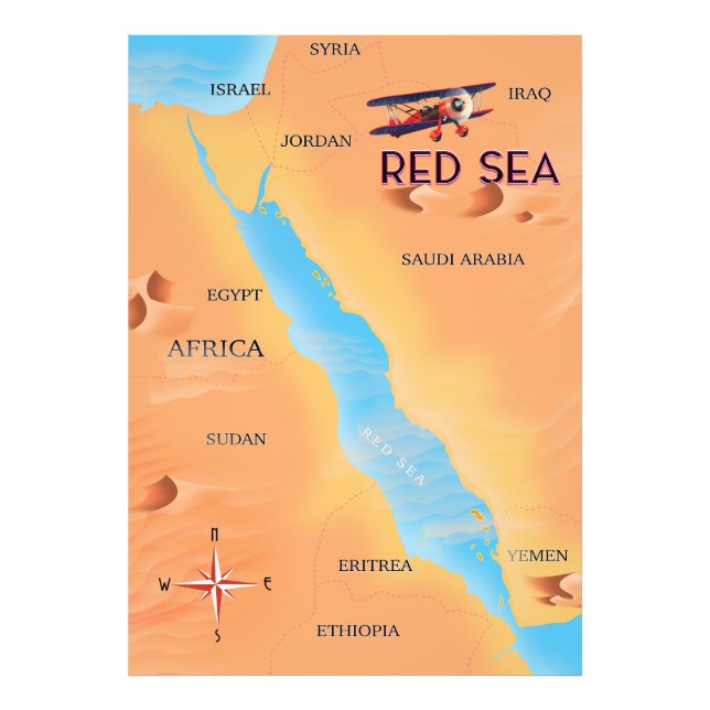 Foto O Mapa de Viagem do Mar Vermelho (Frente)
