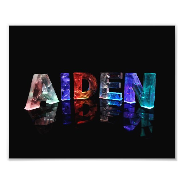 Foto O nome Aiden nas luzes 3D (Frente)